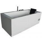 EAGO AM154ETL-L5 5 ft Acrylic White Rectangular Whirlpool Bathtub w Fixtures