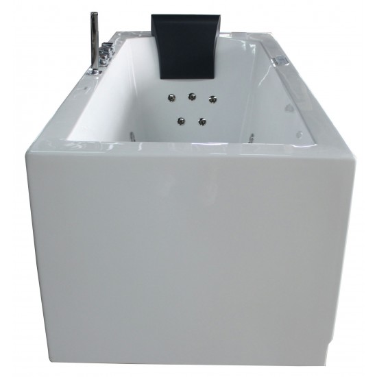 EAGO AM154ETL-L6 6 ft Acrylic White Rectangular Whirlpool Bathtub w Fixtures