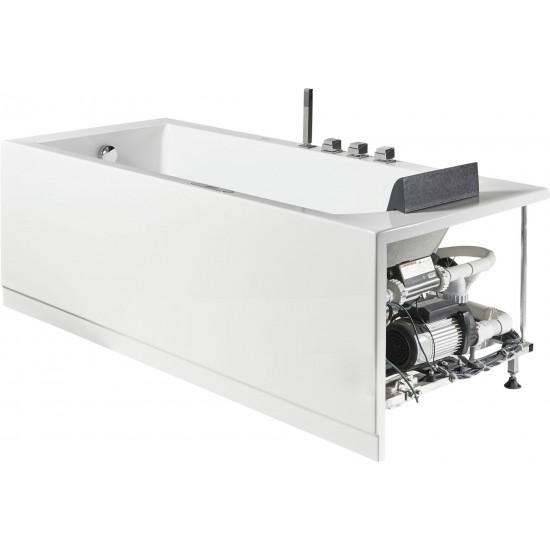 EAGO AM154ETL-L6 6 ft Acrylic White Rectangular Whirlpool Bathtub w Fixtures