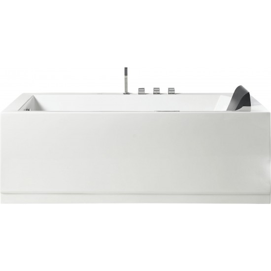 EAGO AM154ETL-L6 6 ft Acrylic White Rectangular Whirlpool Bathtub w Fixtures