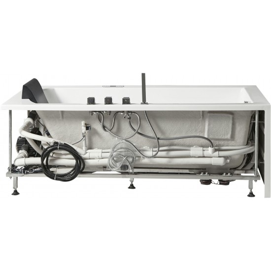 EAGO AM154ETL-L6 6 ft Acrylic White Rectangular Whirlpool Bathtub w Fixtures