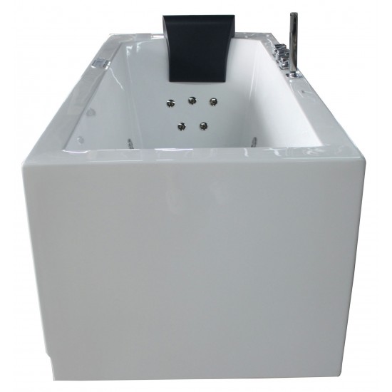 EAGO AM154ETL-R5 5 ft Acrylic White Rectangular Whirlpool Bathtub w Fixtures