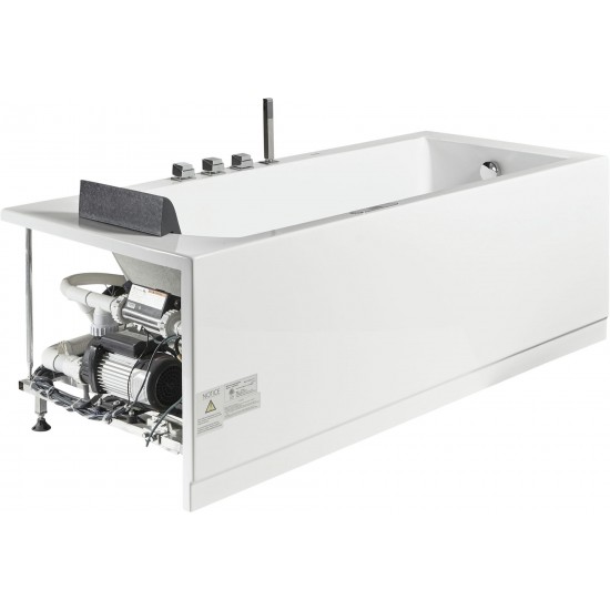 EAGO AM154ETL-R5 5 ft Acrylic White Rectangular Whirlpool Bathtub w Fixtures