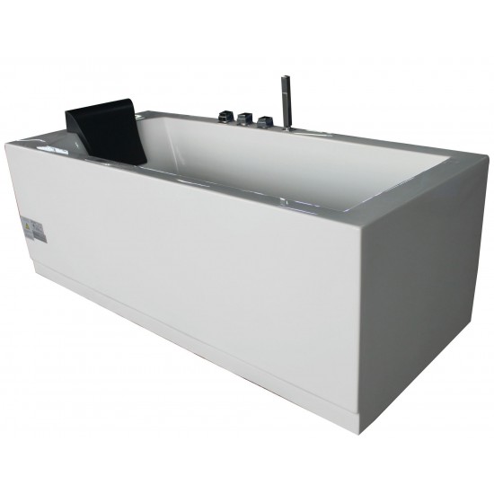 EAGO AM154ETL-R6 6 ft Acrylic White Rectangular Whirlpool Bathtub w Fixtures