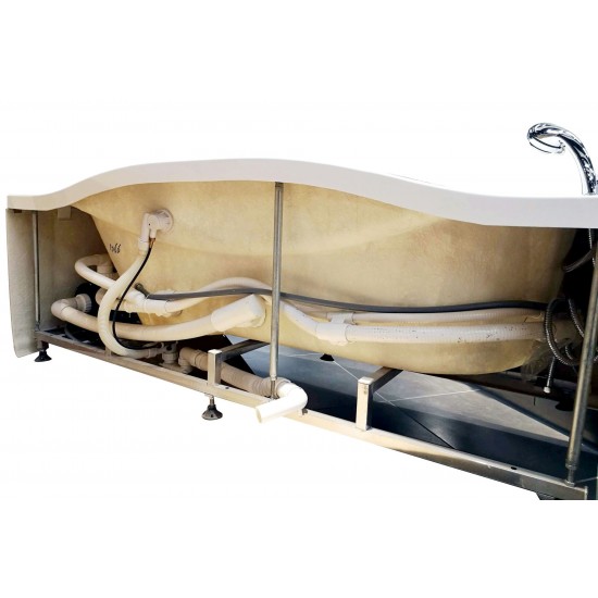 EAGO AM189ETL-L 6 ft Right Drain Acrylic White Whirlpool Bathtub w Fixtures