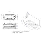 EAGO AM189ETL-L 6 ft Right Drain Acrylic White Whirlpool Bathtub w Fixtures