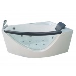 EAGO AM198ETL-L 5 ft Clear Rounded Left Corner Acrylic Whirlpool Bathtub