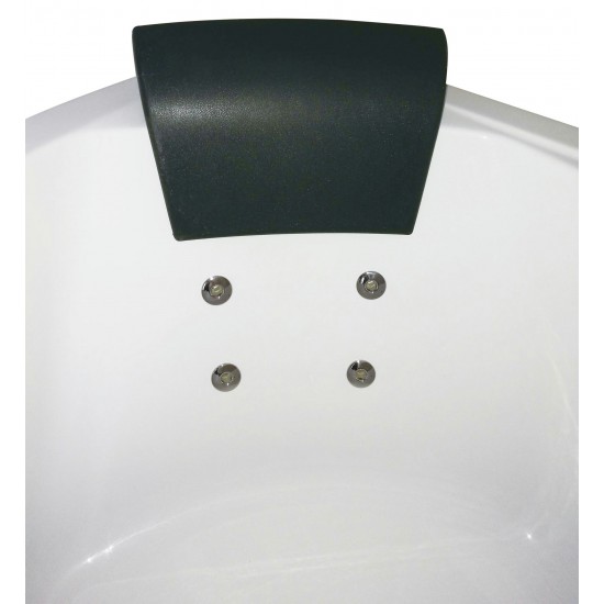 EAGO 5' Rounded Modern Double Seat Corner Whirlpool Bath Tub with Fixtures