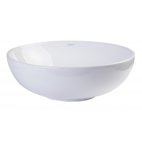 EAGO BA351 18" Round Ceramic Above Mount Bathroom Basin Vessel Sink