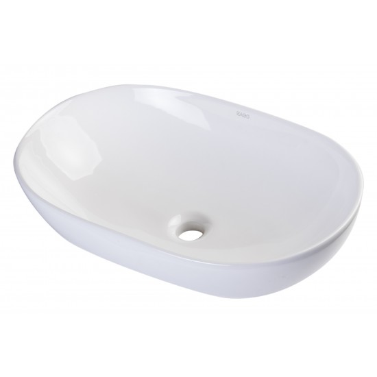 EAGO BA352 23" Oval Ceramic Above Mount Bathroom Basin Vessel Sink