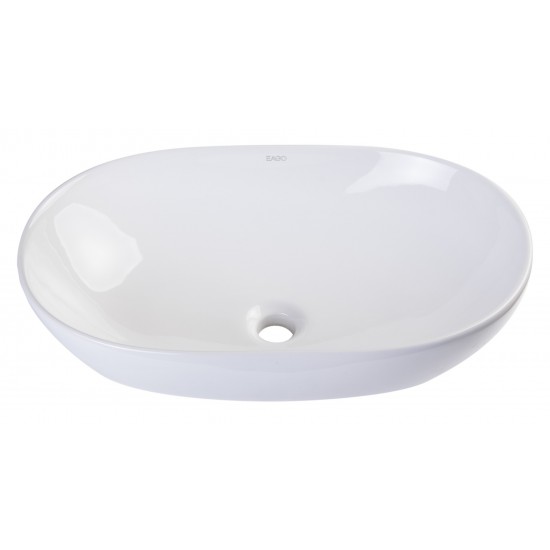 EAGO BA352 23" Oval Ceramic Above Mount Bathroom Basin Vessel Sink