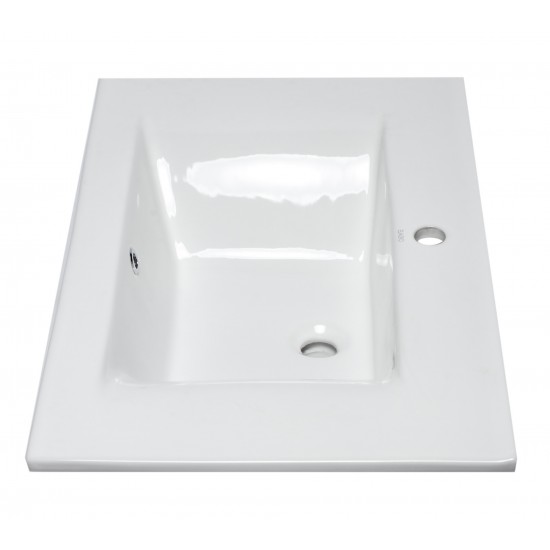 EAGO BB127 White Ceramic 32"x19" Rectangular Drop In Sink