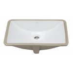 EAGO BC227 White Ceramic 22"x15" Undermount Rectangular Bathroom Sink