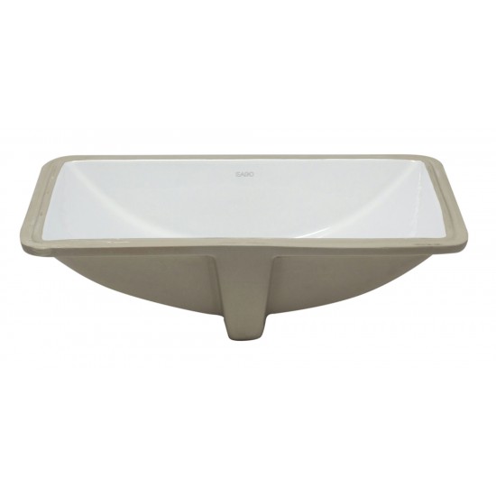 EAGO BC227 White Ceramic 22"x15" Undermount Rectangular Bathroom Sink