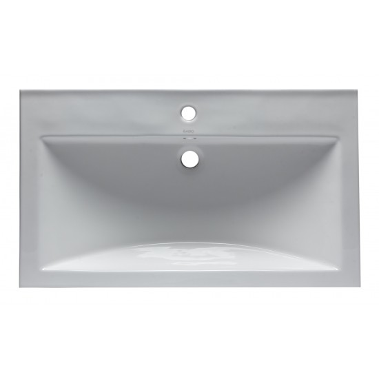 EAGO BH001 White Ceramic 32"x19" Rectangular Drop In Sink