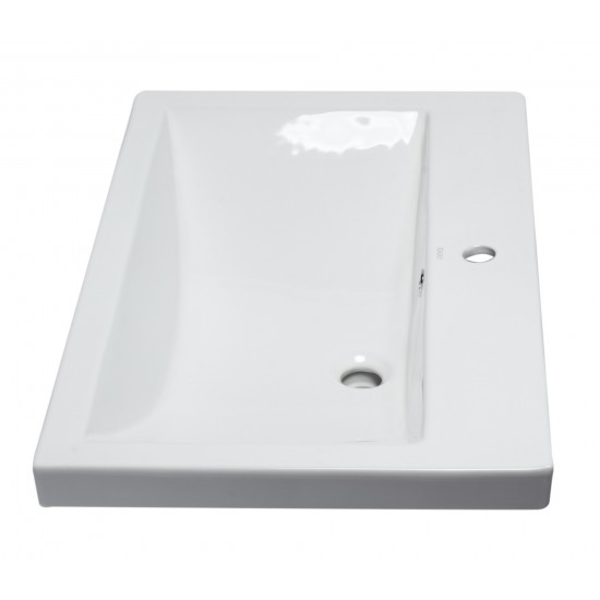 EAGO BH001 White Ceramic 32"x19" Rectangular Drop In Sink