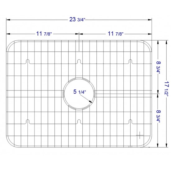 ALFI brand GR505 Solid Stainless Steel Kitchen Sink Grid