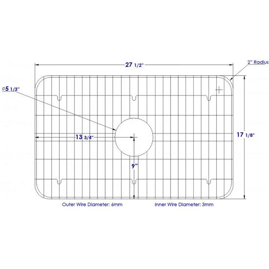 ALFI brand GR510 Solid Stainless Steel Kitchen Sink Grid