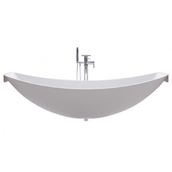 ALFI brand White Matte 79" Acrylic Suspended Wall Mounted Hammock Bathtub