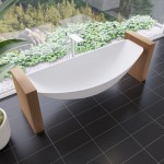 ALFI brand White Matte 79" Acrylic Suspended Wall Mounted Hammock Bathtub
