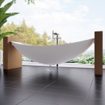 ALFI brand White Matte 79" Acrylic Suspended Wall Mounted Hammock Bathtub