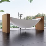 ALFI brand White Matte 79" Acrylic Suspended Wall Mounted Hammock Bathtub