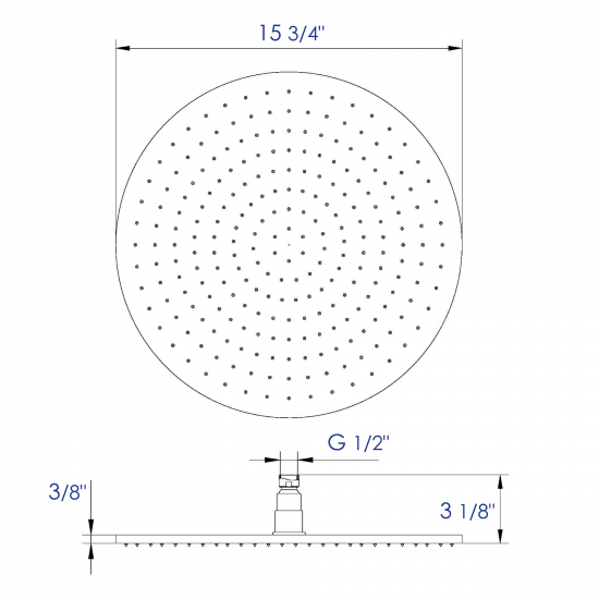 ALFI brand LED16R-BN Brushed Nickel 16" Round Multi Color LED Rain Shower Head