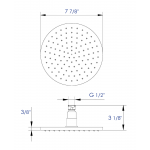 ALFI brand LED8R-BN Brushed Nickel 8" Round Multi Color LED Rain Shower Head