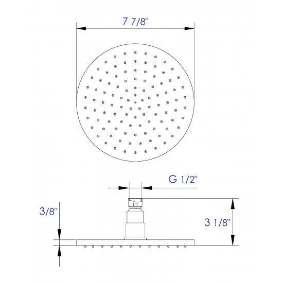 ALFI brand LED8R-BN Brushed Nickel 8" Round Multi Color LED Rain Shower Head