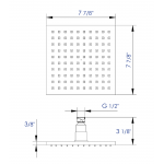 ALFI brand LED8S-BN Brushed Nickel 8" Square Multi Color LED Rain Shower Head