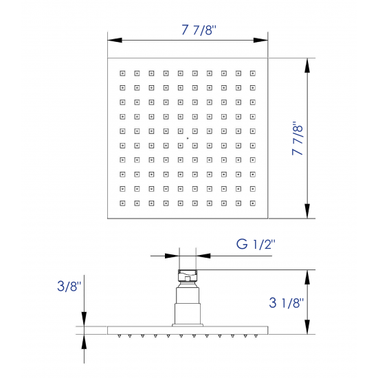 ALFI brand LED8S-BN Brushed Nickel 8" Square Multi Color LED Rain Shower Head