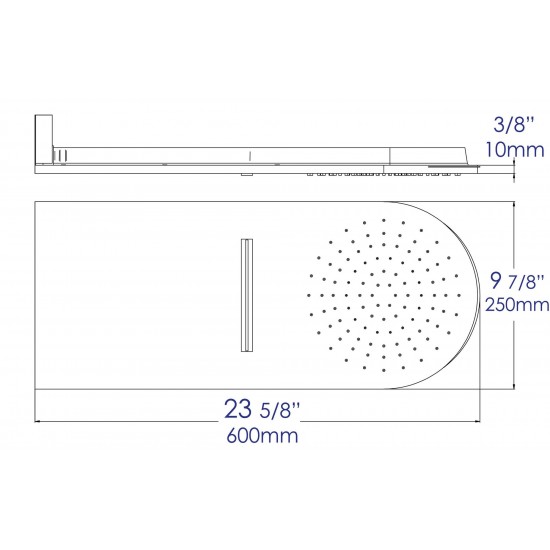 ALFI brand RAIN10RW-BN10" Wall-Mounted Square Waterfall Rain Shower Head