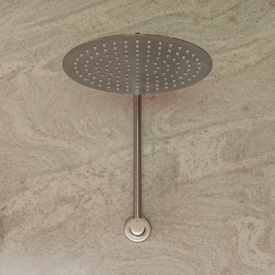 ALFI brand Solid Brushed Stainless Steel 12" Round Ultra Thin Rain Shower Head