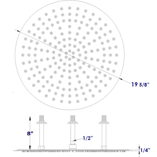 ALFI brand 20" Round Polished Solid Stainless Steel Ultra Thin Rain Shower Head