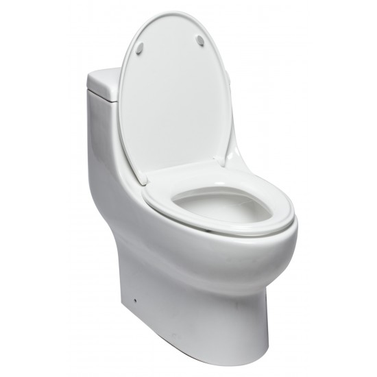 EAGO TB358 Dual Flush One Piece Elongated Ceramic Toilet