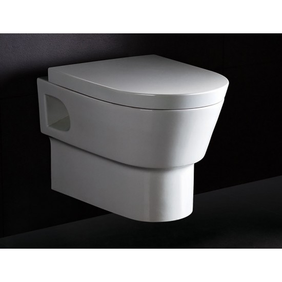 EAGO WD332 Round Modern Wall Mount Dual Flush Toilet Bowl