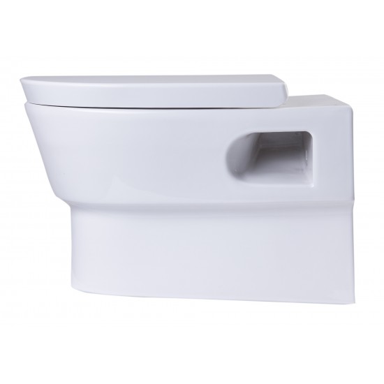 EAGO WD332 Round Modern Wall Mount Dual Flush Toilet Bowl