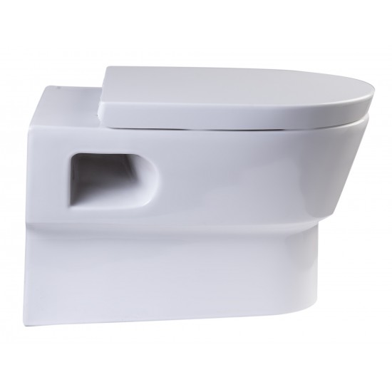 EAGO WD332 Round Modern Wall Mount Dual Flush Toilet Bowl