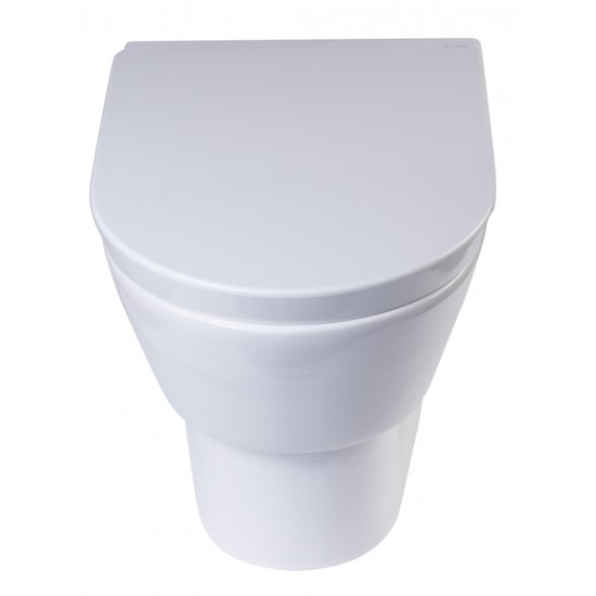 EAGO WD332 Round Modern Wall Mount Dual Flush Toilet Bowl