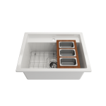 Prep Board Set for Workstation Sinks with 3 Rectangular Stainless Steel Bowls