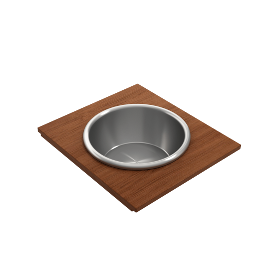 Prep Board Set for Workstation Sinks with Round Steel Mixing Bowl and Colander