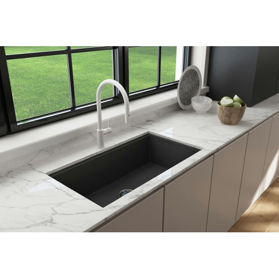 Dual-Mount 34 in. Granite Composite Kitchen Sink with Integrated Workstation