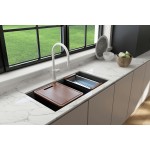 Dual-Mount 34 in. Granite Composite Kitchen Sink with Integrated Workstation