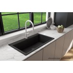 Dual-Mount 34 in. Granite Composite Kitchen Sink with Integrated Workstation