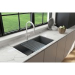 Dual-Mount 34 in. Granite Composite Kitchen Sink with Integrated Workstation