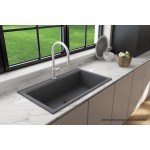 Dual-Mount 34 in. Granite Composite Kitchen Sink with Integrated Workstation