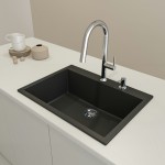 Dual-Mount 27 in. Single Bowl Granite Composite Kitchen Sink in Matte Black