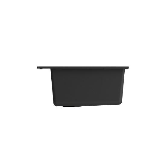 Dual-Mount 27 in. Single Bowl Granite Composite Kitchen Sink in Matte Black