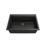 Dual-Mount 27 in. Single Bowl Granite Composite Kitchen Sink in Metallic Black