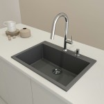 Dual-Mount 27 in. Single Bowl Granite Composite Kitchen Sink in Concrete Gray